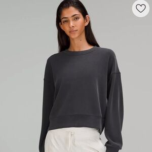 Lululemon Perfectly Oversized Cropped Crew *Softstreme, Black, Size 12